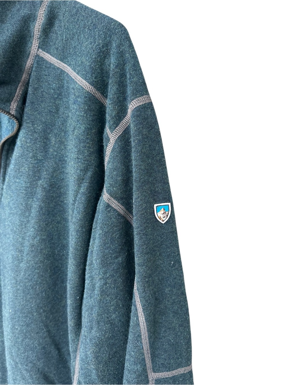KUHL Men's Quarter-Zip Fleece Pullover Sweatshirt - Dark Teal - Size XL - Hiking - Picture 6 of 10